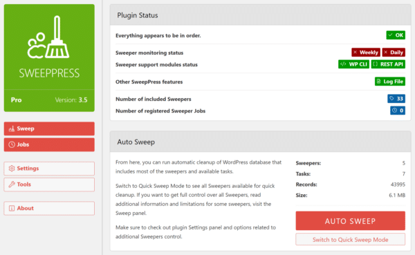 SweepPress Dashboard